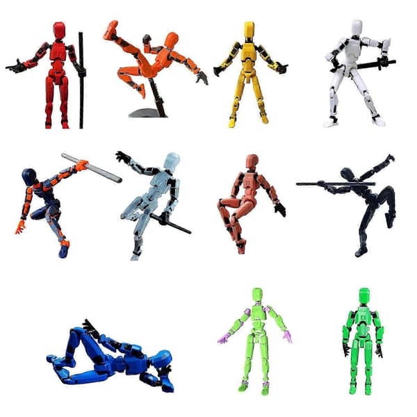 Titan 13 3D-printet robot actionfigur - 50 % rabattilbud Reddish black