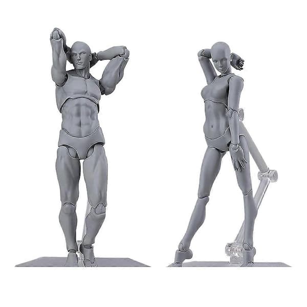 Ledad actionfigurmodell för stop motion och teckning B Grigio