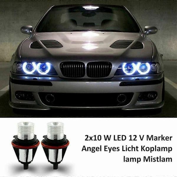 1 par 8000K hvide LED Angel Eye markeringslys til- E39 E53 E60 E63 E64 E66 E87 5 6 7 X3 X