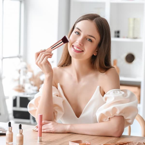 Foundation Brush, Premium Makeup Brush til flydende makeup, Flat Top Foundation Brush Concealer Brush, Multifunktionel ansigtsbørste til flydende