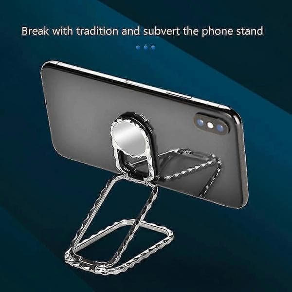 Mobiltelefon Ringholder Stativ 360 Rotation Finger Kickstand Til Magnetisk Montering Silver