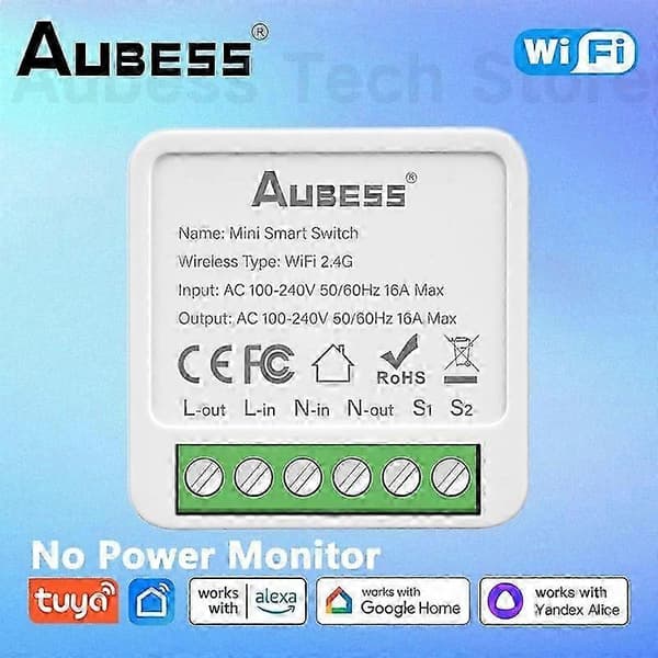 Aubess Mini Switch, Tuya Wifi Relämodul 6PCS