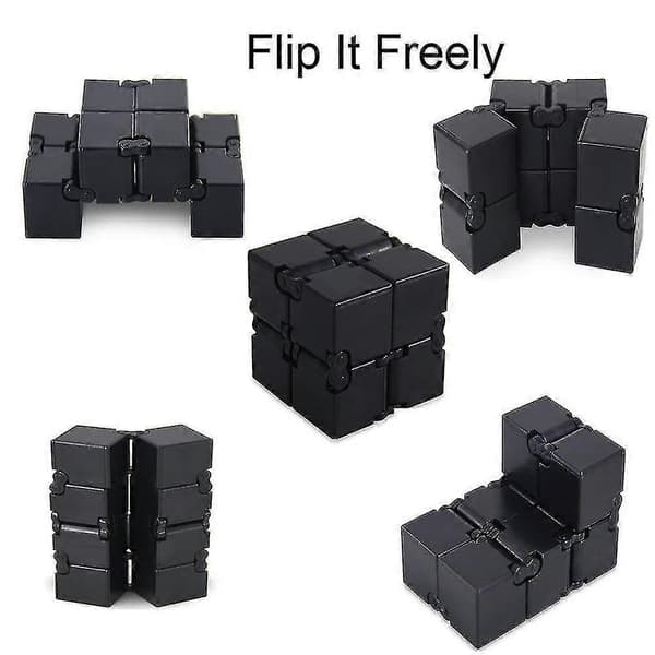 2x2x2 Infinity Fidget Cube Legetøj (sort)