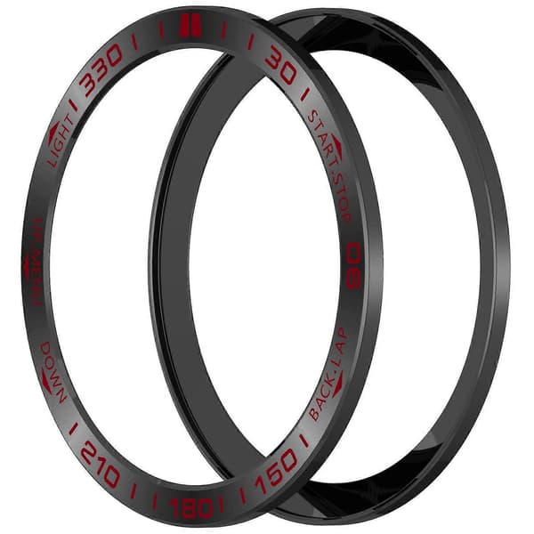Til Garmin Fenix 8 47mm AMOLED Version Rustfrit Stål Bezel Ridsefast Beskyttelsesring - Blå Multicolor Black+Red