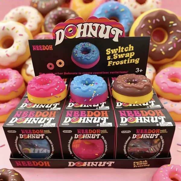 NeeDoh Donut Squeezer Maltose Rebound Stress Relief Legetøj Donuts * Blue [Boxed]