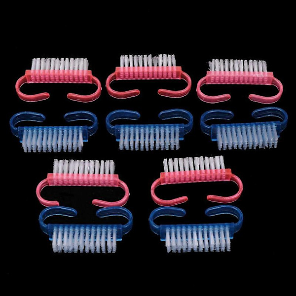 10 Pcs Nail Brushes with Plastic Handle Nail Cleaning Manicure Tools Accessories