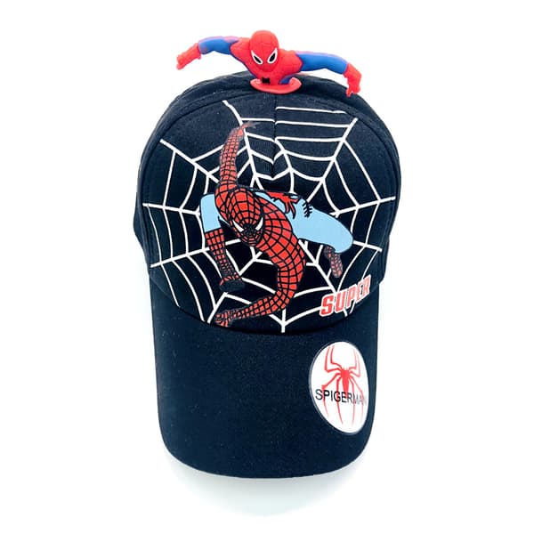 Barn Gutter Spiderman Caps Baseballcap Sport Justerbar Sol-Svart, 52-54 CM