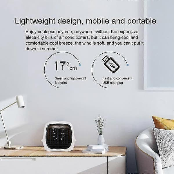 USB Hjem Mini Luftkøler Bærbar Desktop Lille Ventilator Befugtning Kold Kontor Køling Aircondition