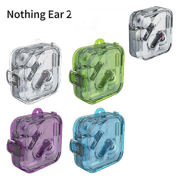 Etui til Nothing Ear 2, beskyttende PC hårdt Nothing Ear 2 etui med rem Yellow