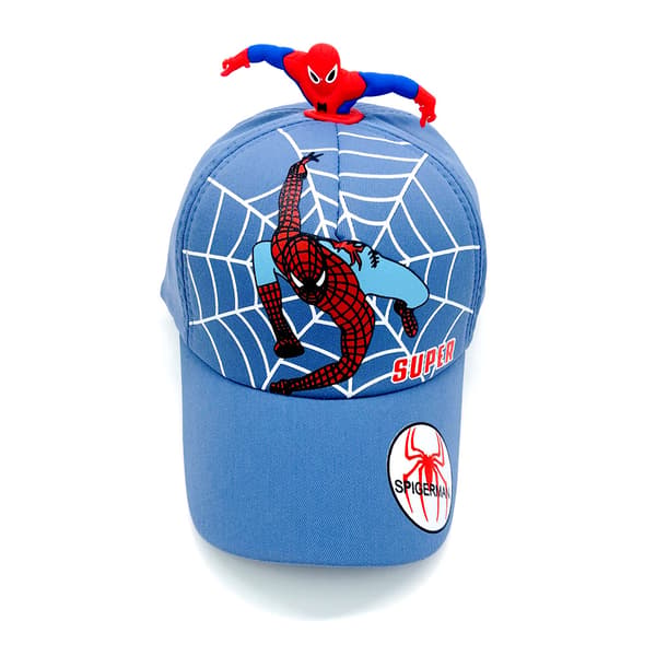 Barn Gutter Spiderman Caps Baseballcap Sport Justerbar Sol-Lys blå, 52-54 CM