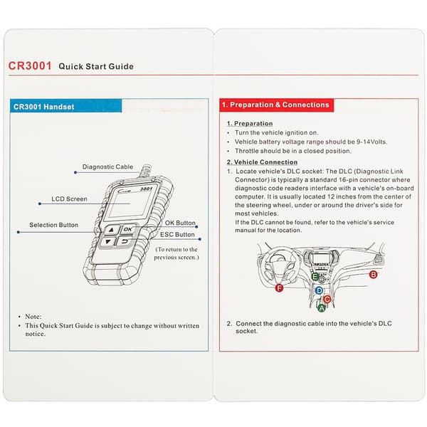 Launch x431creater/cr3001obdii fullfunksjons kort for kodeskanning