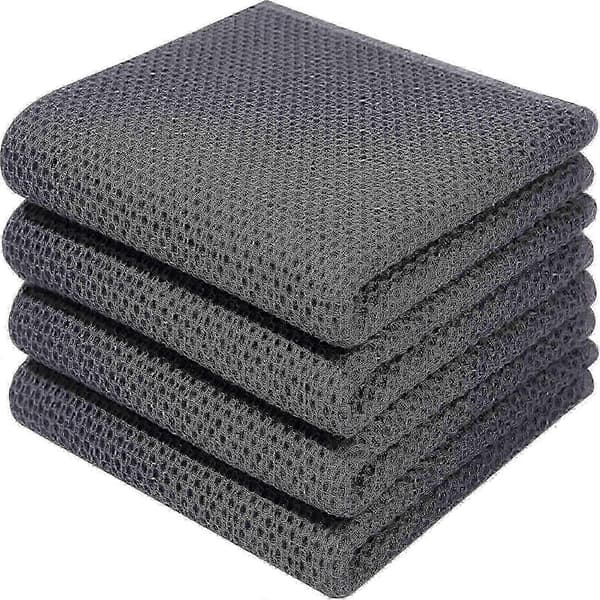 25-26 6-pack kökshanddukar i bomullsfrotté med hängögla för diskrengöring Dark gray 34*73cm