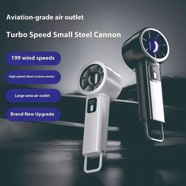 Sammenfoldelig USB-bordventilator med digitalt display Turbo White