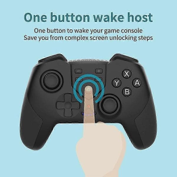 Trådløs Bluetooth-controller Gamepad til Nintendo Switch-controller med gyroskop dobbelt vibration vækkefunktion black