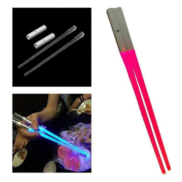 Lysende spisepinner - LED lyssabel-spisepinner - Gjenbrukbare sushi-lyssabel-spisepinner med 9 fargevariasjoner Blue