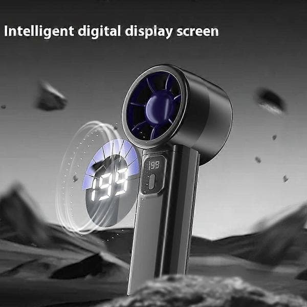 Sammenfoldelig USB-bordventilator med digitalt display Turbo Black