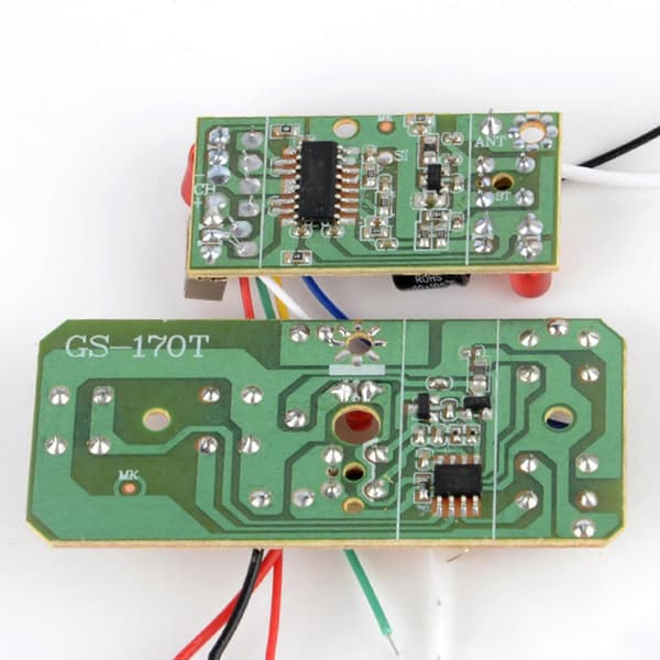 2 stk sender/mottakerkort fjernkontroll 27MHz krets PCB for RC-bil