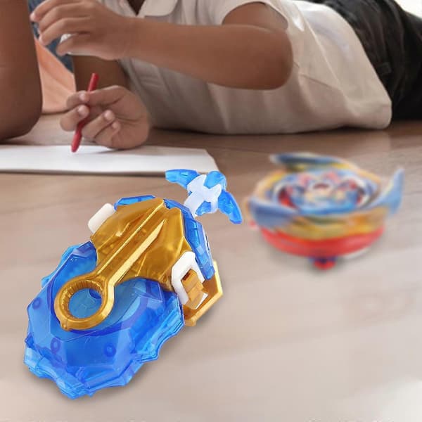 Battling String Launcher, Lång Dual String Battle Game, Top Burst Launcher Set Blue Yellow
