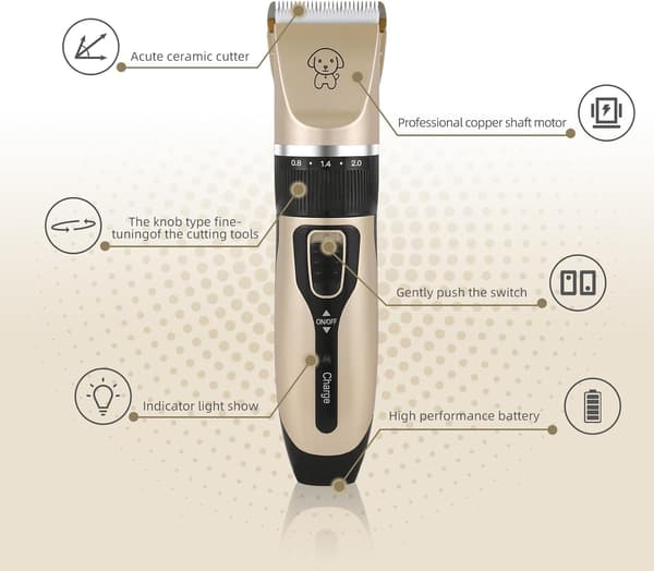 Silent Clipper, Thick Long-Haired Dog Clipper, Professional Pet Grooming