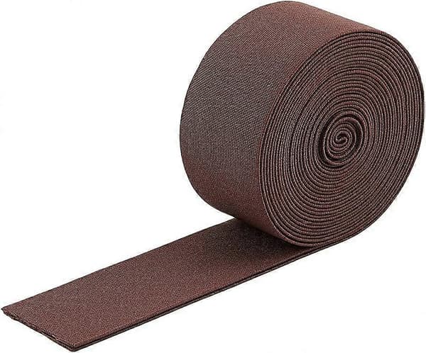 6 Yards Polyester Elastikbånd Kokosbrun Elastisk Bånd Strikket Elastiktape 2 Tommer Bred Syrem til Linninger Bukser Tøj og Håndværk DIY