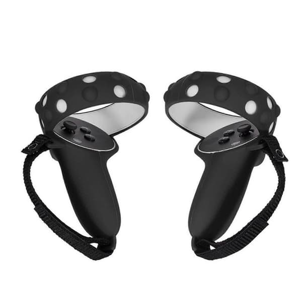2 stk håndtak grepdeksel silikon + nylonrem for Oculus Quest 2 VR-kontroller