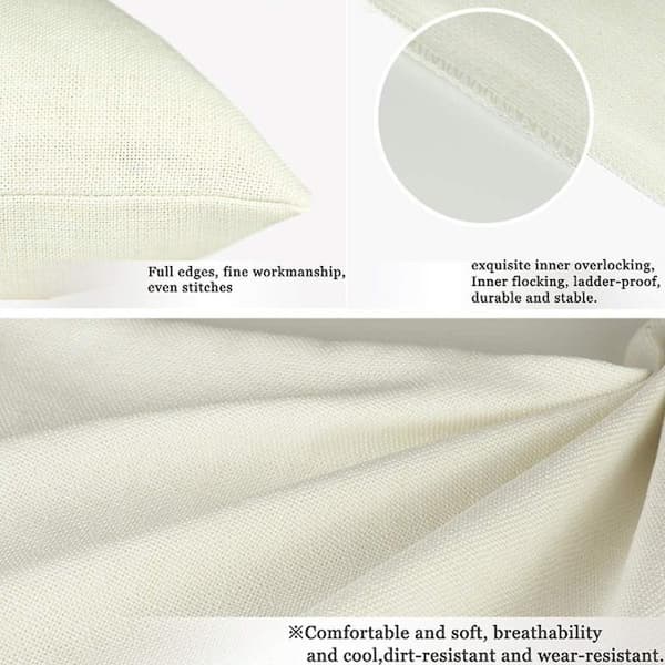 Square Linen and Cotton Pillowcase, 45 x 45 cm