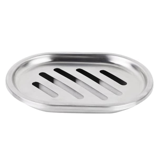 Stainless Steel Soap Dish, Container, Double-Layer Soap Dish with Large Drainage Casing (Strip)