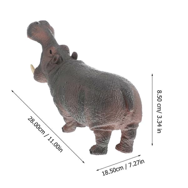 1 stk. simulationsflodhestmodel legetøj dyrefigurmodel børnelegetøj 28X18.5CM Brown