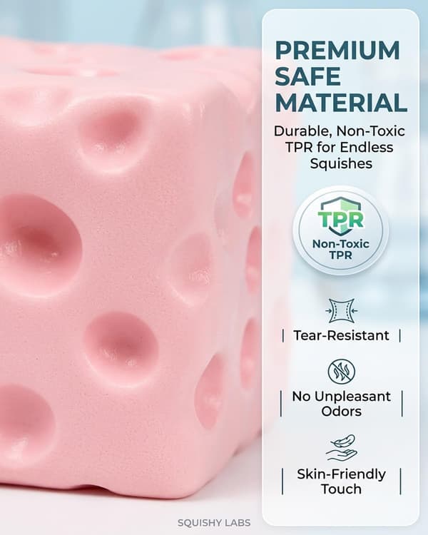 Cheese Squishy Leksaker – Kläm Glada Ost Squishys, Söt Sensorisk Leksak för Barn & Vuxna, Mjuk Nyhet Långsamt Stigande Sensorisk 2pink