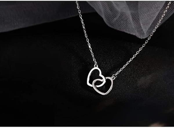 Interlock Hjerte Vedhæng Halskæde Fin Infinity Kærlighed Choker Halskæder Sød Initial Hjerte Justerbar Kæde Halskæde Kravebenskæde