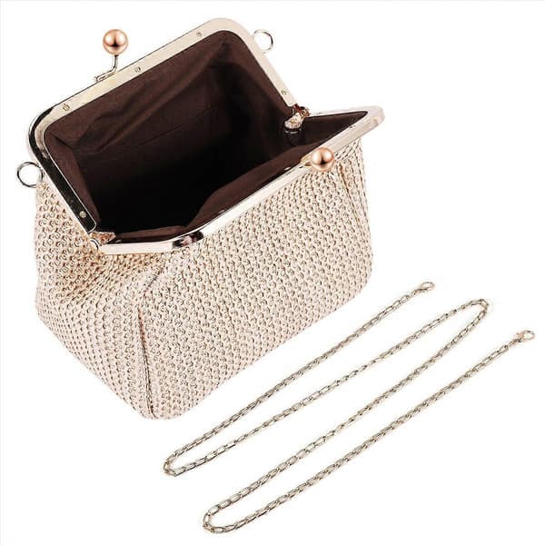 Lille Crossbody Boho Tasker Dame Håndtaske Strå (Brun)