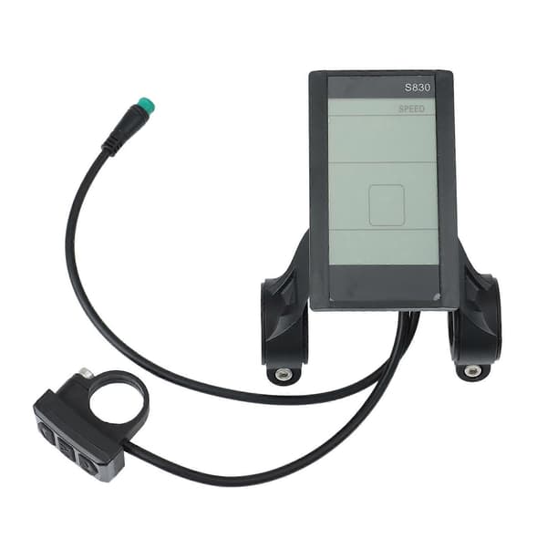 S830 24V 36V 48V LCD-skærm til elcykel Ebike-målerpanel Universal med USB-cykeldele, vandtæt Black