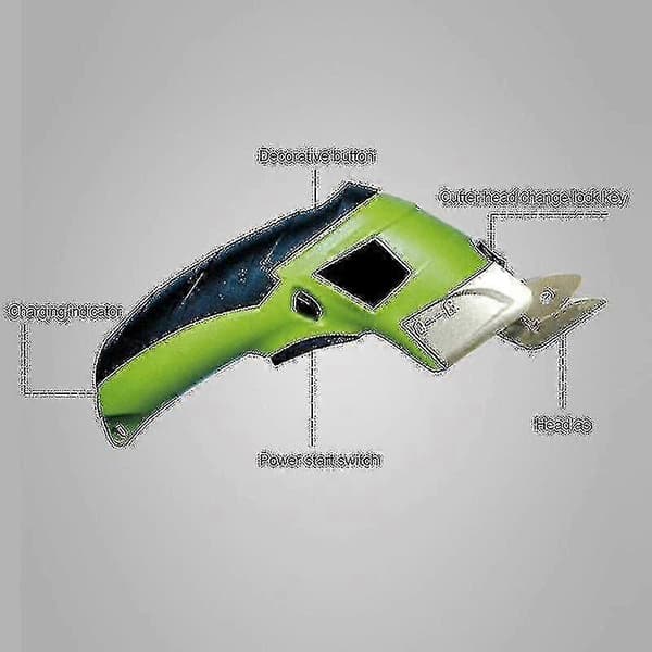 Elektrisk oppladbar stoffkutter, design med doble blader, husholdningskutter, egnet for stoffer, lær og tepper - blå blue