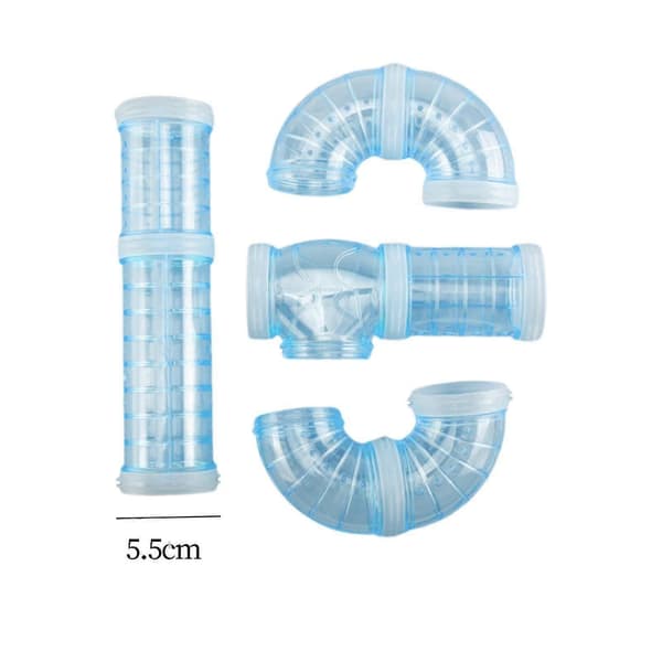 Hamster Rørsæt DIY 8 Stk. Hamster Træningslegetøj til Hamsterbur Tilbehør Klar Blue 5.5cm