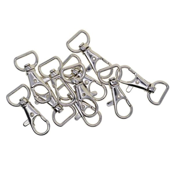 Svingbare halvrunde ringer med karabinkrok 10 stk Sølv 1,5 cm Sølv Silver 1.5 cm
