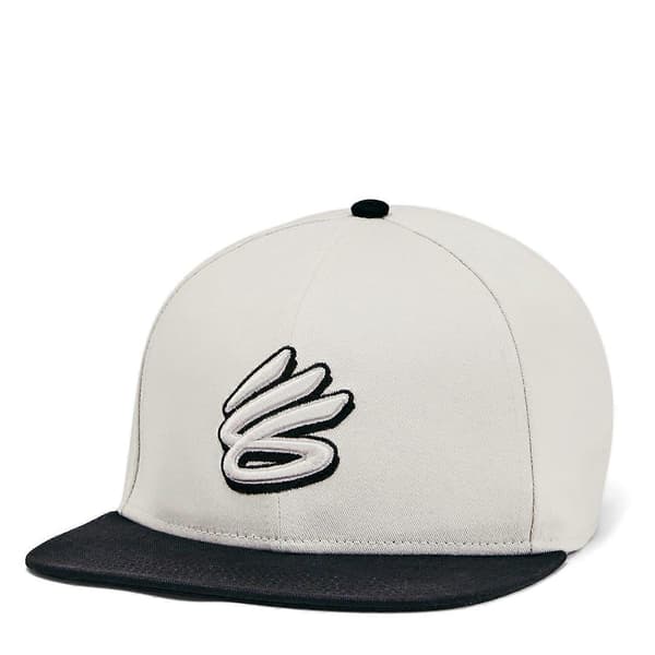 Curry Logo Bomull Flat Peak Snapback Caps for menn White One Size