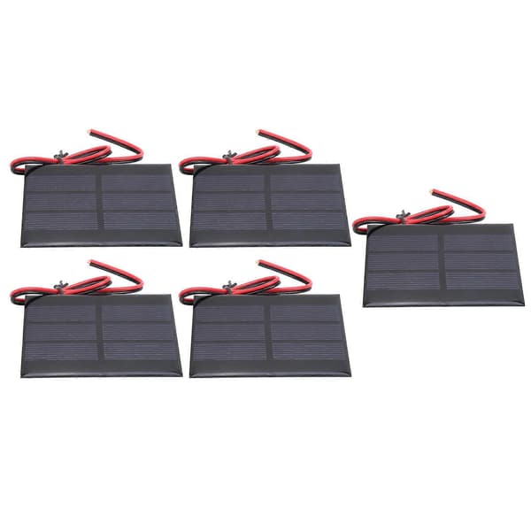 Praktisk och vacker 5-pack mini solpanel battericellsmodul med 30 cm kabel 60 X 80 X 3MM DC 0,65W 1,5V