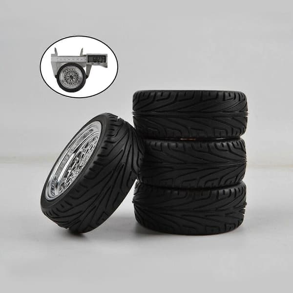 4x RC-ajopyörän vanteet D4 1/10-mittakaavan auton päivitykseen