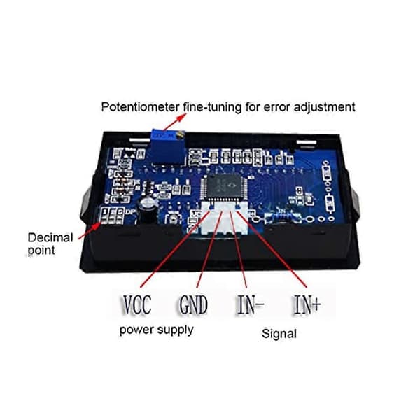 Ohm Meter Modstandstester Ohmmeter Digital DC Modstandsmåleinstrument Armatur Modstandsmåler Panelmåler Black