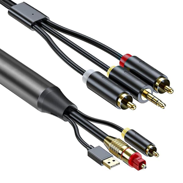 Digital til Analog Lydkonverteringskabel, Digital Spdif/optisk & Koaksial til Analog L/r Rca Lyd C