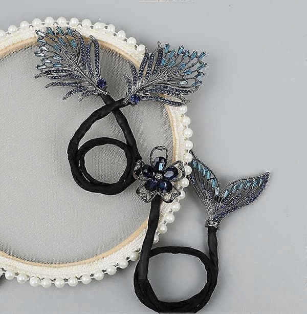2 stk. Hårknold Maker, Hvalhale Rhinestone Blomster Hårklemme, Lazy Hårkrøller Deft Knold Maker Fjer Hårnål til Kvinder Piger A