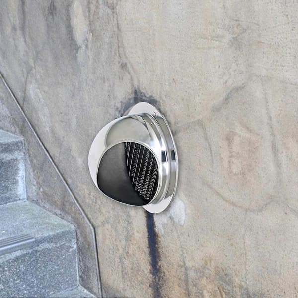 304 Rustfritt Stål Luftventil Utløpshetter med Innebygd Netting Skjerm Ventilhette (New) Air Vent 130mm