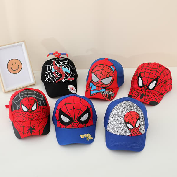Barn Gutter Spiderman Caps Baseballcap Sport Justerbar Sol-Blå, 52-54 CM