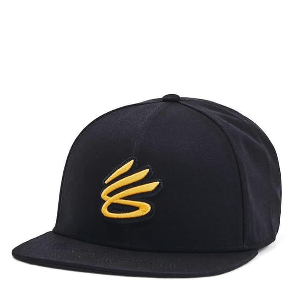 Curry Logo Bomull Flat Peak Snapback Caps for menn Black One Size