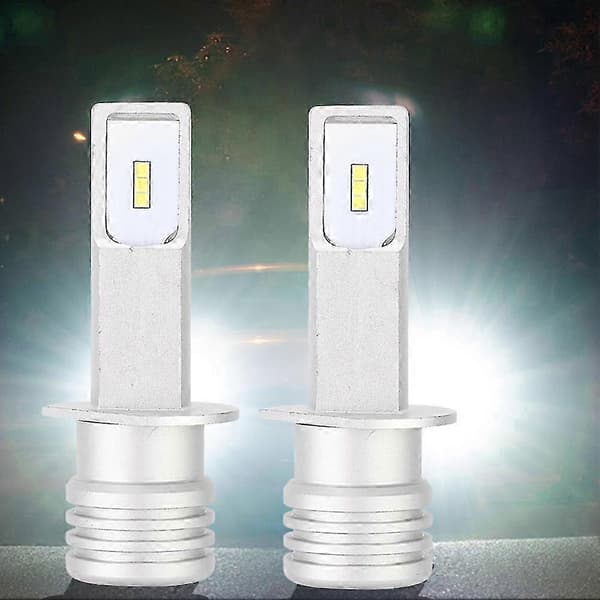 2 stk 72W 6000K 12-24V universelle hvite LED-lyspærer til bil for H1 tåkelys med dekoder 26s
