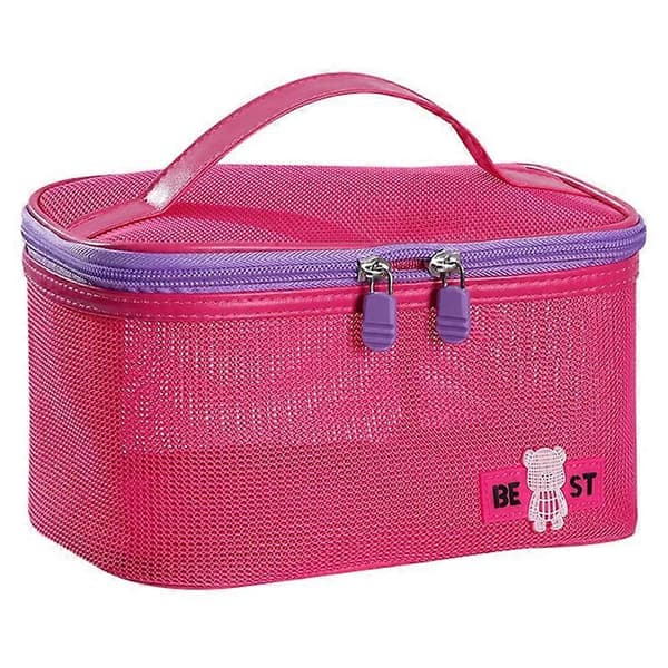 Typ E Bärbar Necessär i Mesh Stor Kapacitet Andningsbar Kosmetikväska Multicolor Style E