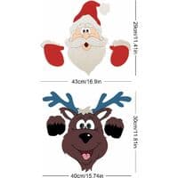 2 st Staket Tomte Dekoration Älg Snögubbe Jul Trädgårdsskylt Prydnad för Trädgård Gräsmatta