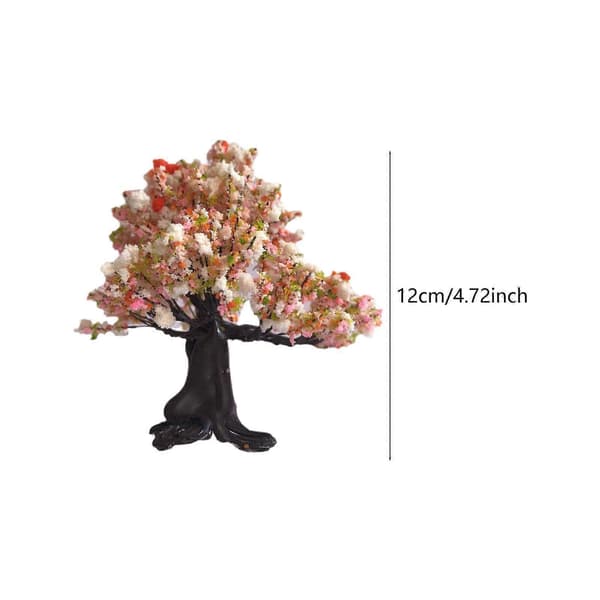 Mini kunstig blomstertræ, miniature fehavetræplanter ornament, arkitektonisk træ DIY håndværk til tog 12cm 2Pcs