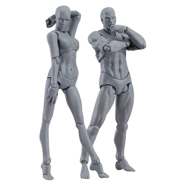 Leddet actionfigurmodell for stop motion og tegning B Grigio