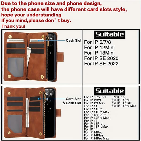 Pung med lynlås PU kunstlæder telefonetui passer til iPhone 17 Pro Max Flip magnetisk cover blå-iPhone 17 Pro Max